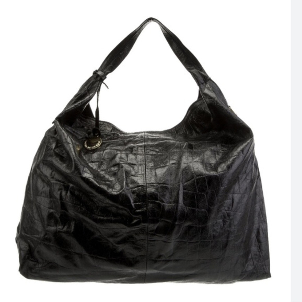 Chic Black Leather Hobo Bag